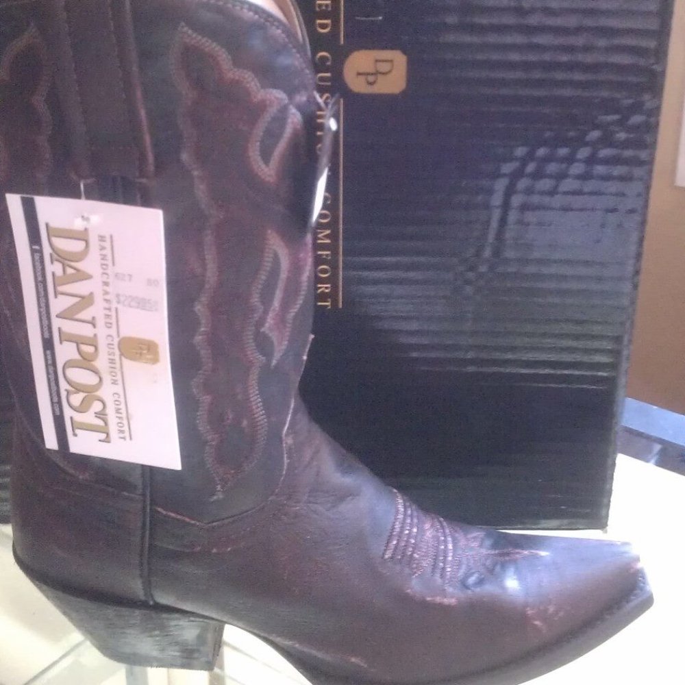 Dan Post distressed purple cowboy boots nib 6 Or 10